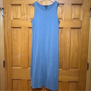 Eileen Fisher Heather Blue Tank Midi Dress Size Medium EUC
